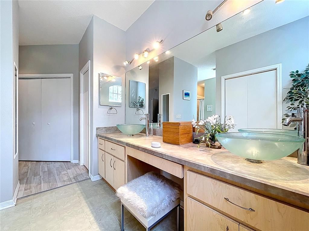 Bathroom, Dual Sink Vanities, Interior, Wood Texture Flooring