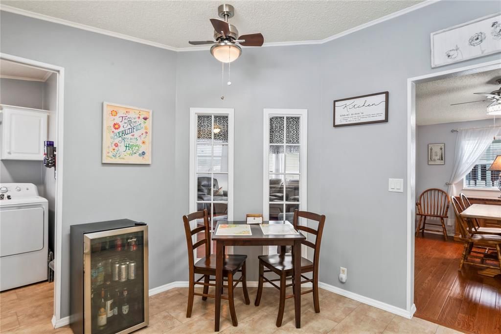 Dining room, Interior, Washer, Wood Texture Flooring
