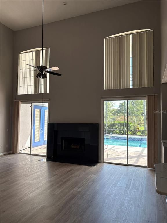 Empty room, Fireplace, Interior, Wood Texture Flooring