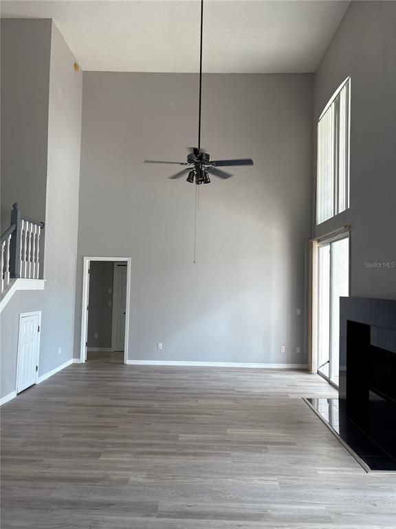 Empty room, Fireplace, Interior, Wood Texture Flooring