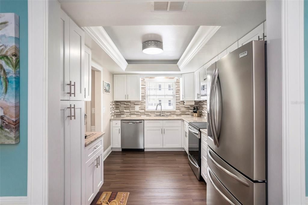 Interior, Kitchen, Stainless Steel Appliances, Wood Texture Flooring