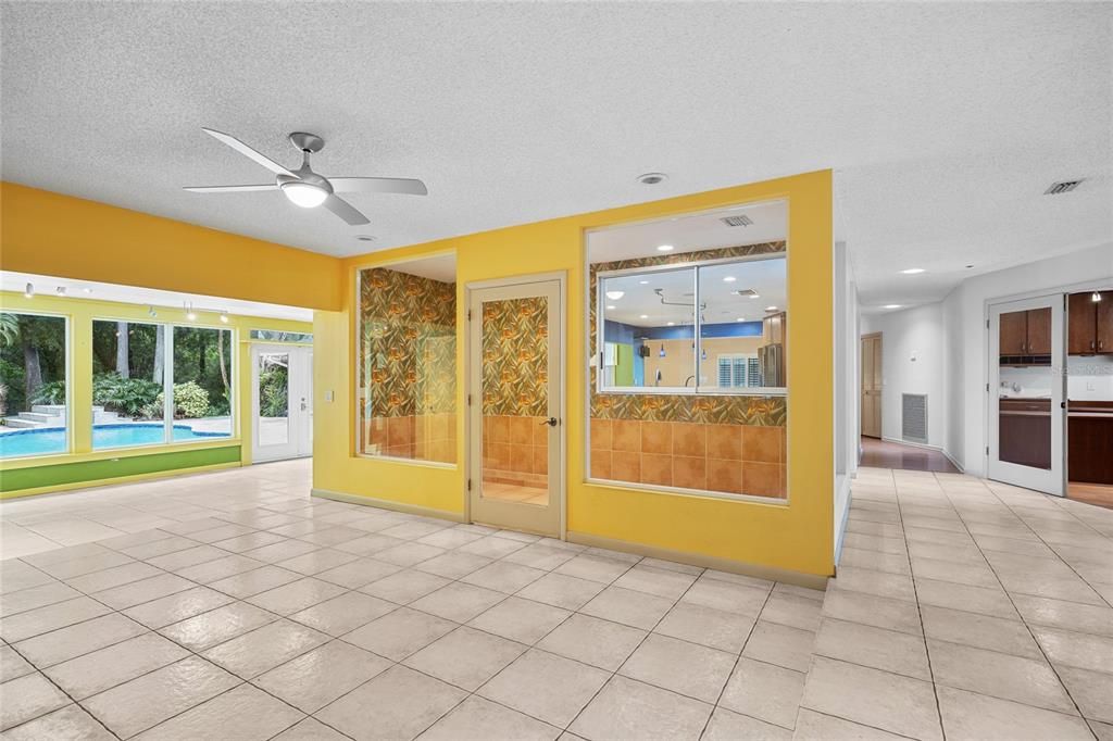 Empty room, Interior, Kitchen, Recessed Lighting