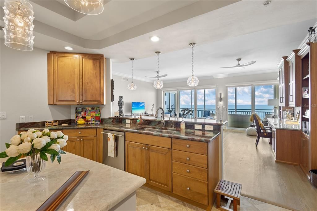 Dining room, Interior, Kitchen, Pendant Lights, Recessed Lighting, Water