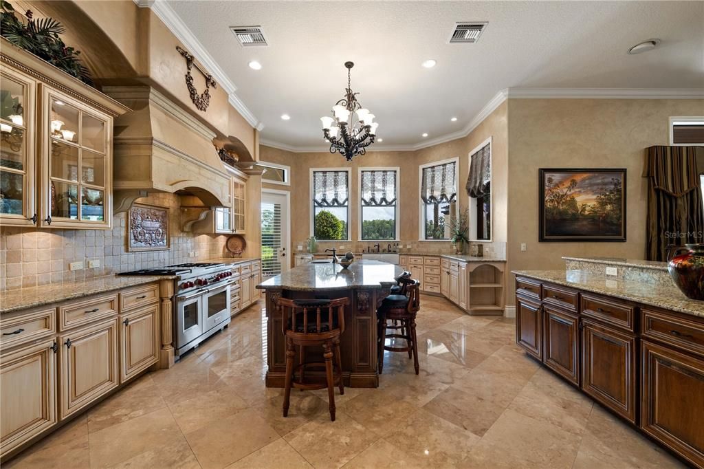Chandelier, Interior, Kitchen, Recessed Lighting, Stainless Steel Appliances