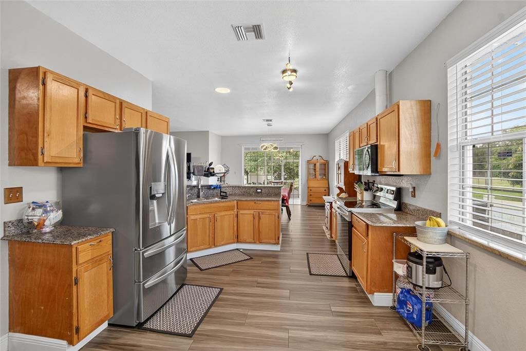 Interior, Kitchen, Recessed Lighting, Wood Texture Flooring