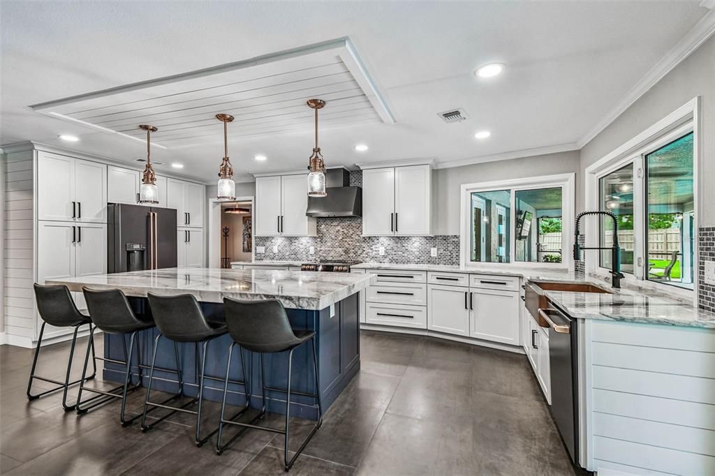 Interior, Kitchen, Pendant Lights, Recessed Lighting, Stainless Steel Appliances