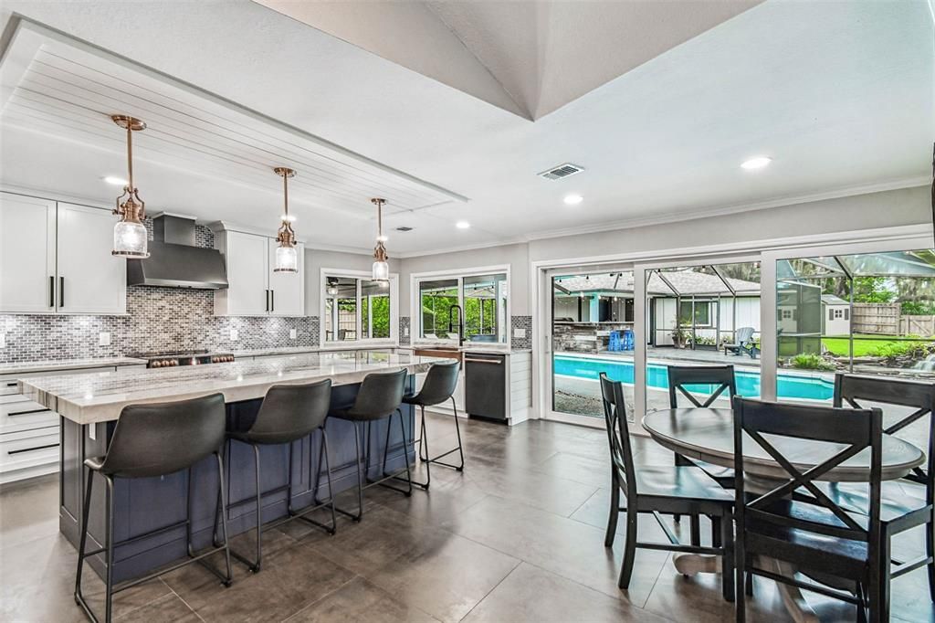 Dining room, Interior, Kitchen, Pendant Lights, Recessed Lighting