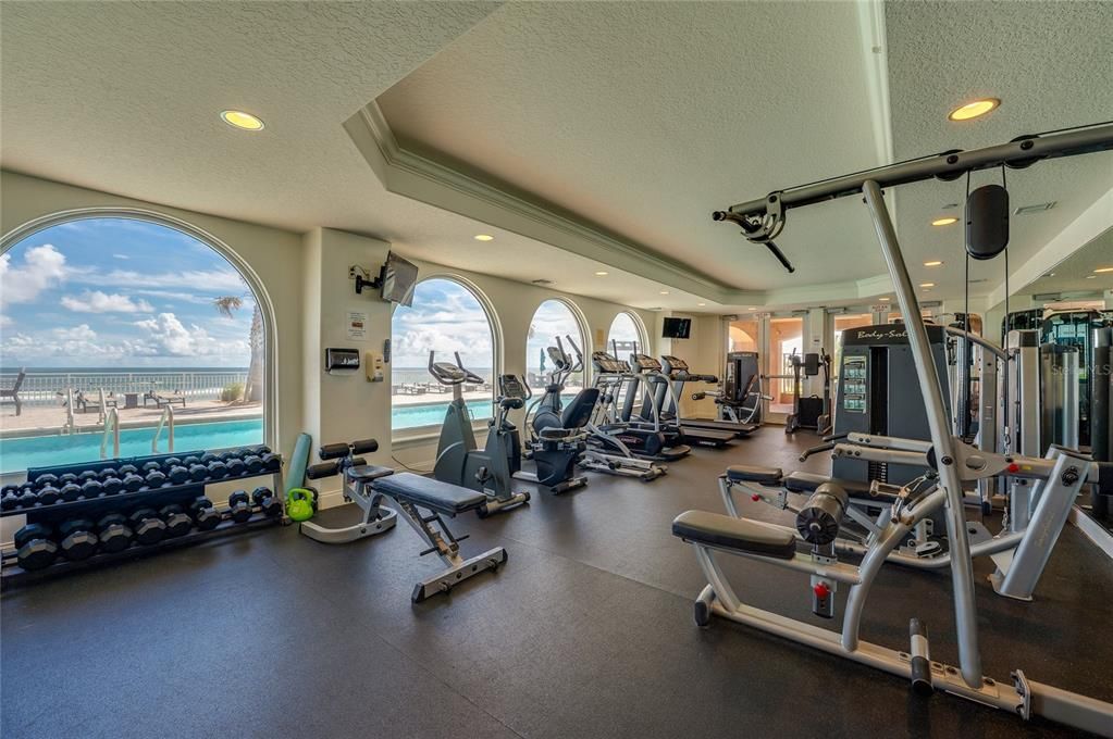 Fitness Equipment, Gym, Interior, Recessed Lighting, Water