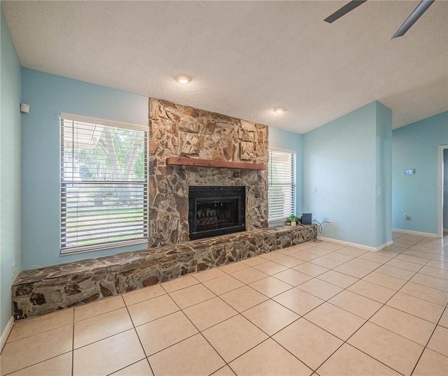 Empty room, Fireplace, Interior, Recessed Lighting