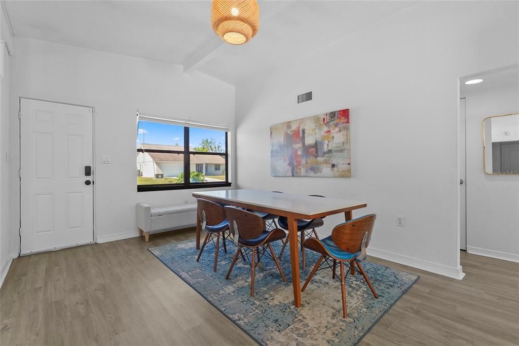 Dining room, Interior, Wood Texture Flooring