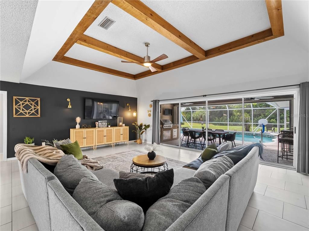 Interior, Living room, Wooden Beams