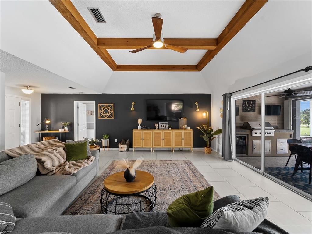 Interior, Living room, Wooden Beams