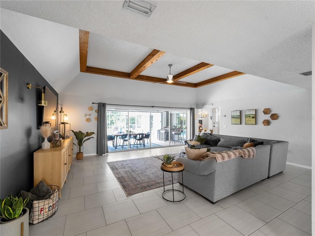 Interior, Living room, Wooden Beams