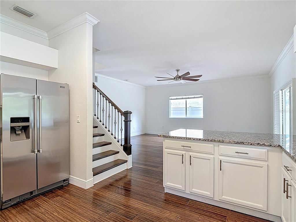 Interior, Kitchen, Stainless Steel Appliances, Wood Texture Flooring