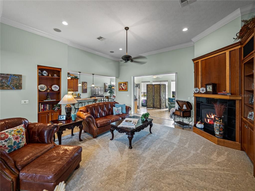 Fireplace, Interior, Living room, Pendant Lights, Recessed Lighting