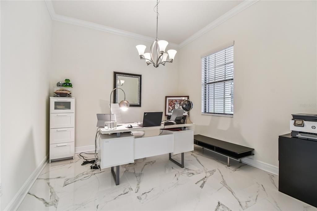 Chandelier, Home Office, Interior, Marble, Pendant Lights