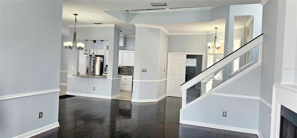 Interior, Kitchen, Pendant Lights, Wood Texture Flooring