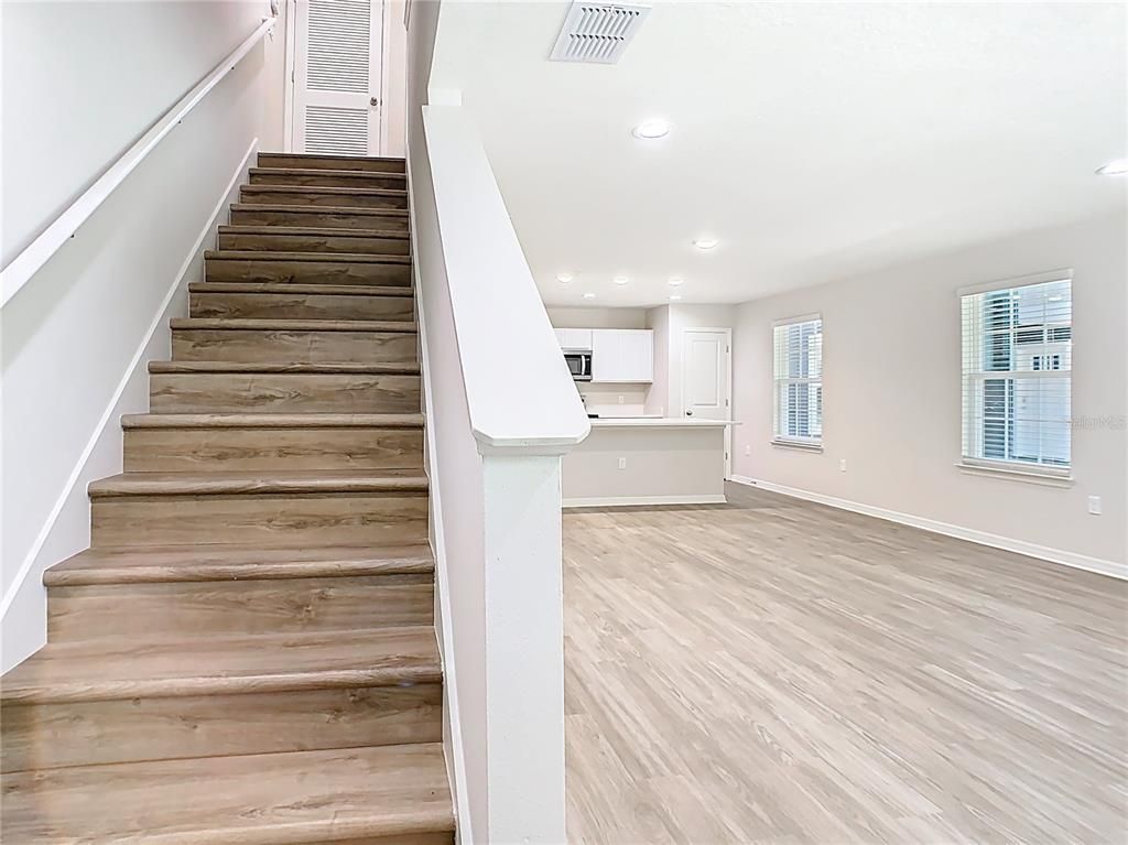 Interior, Kitchen, Recessed Lighting, Wood Texture Flooring
