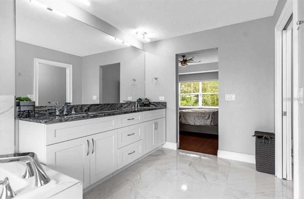Bathroom, Dual Sink Vanities, Interior, Marble