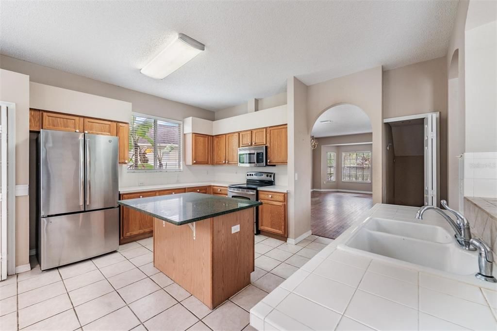 Interior, Kitchen, Stainless Steel Appliances, Wood Texture Flooring