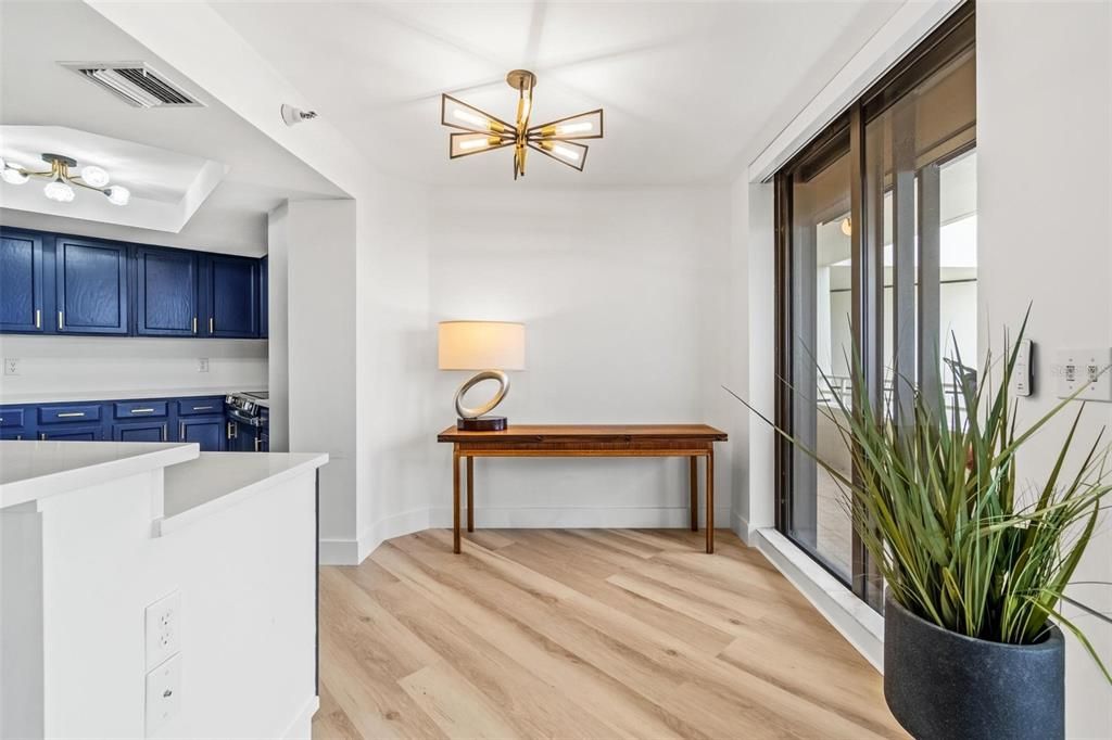 Interior, Kitchen, Pendant Lights, Wood Texture Flooring