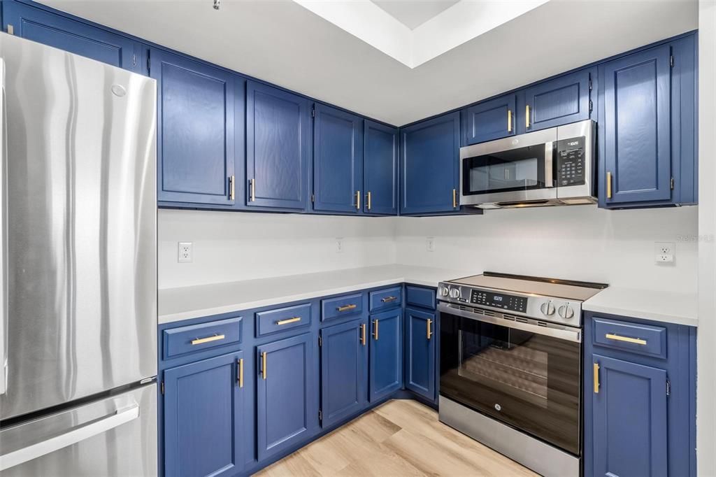 Interior, Kitchen, Stainless Steel Appliances, Wood Texture Flooring