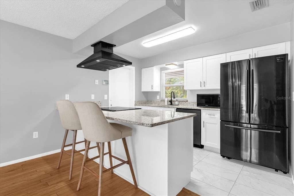 Interior, Kitchen, Marble, Wood Texture Flooring