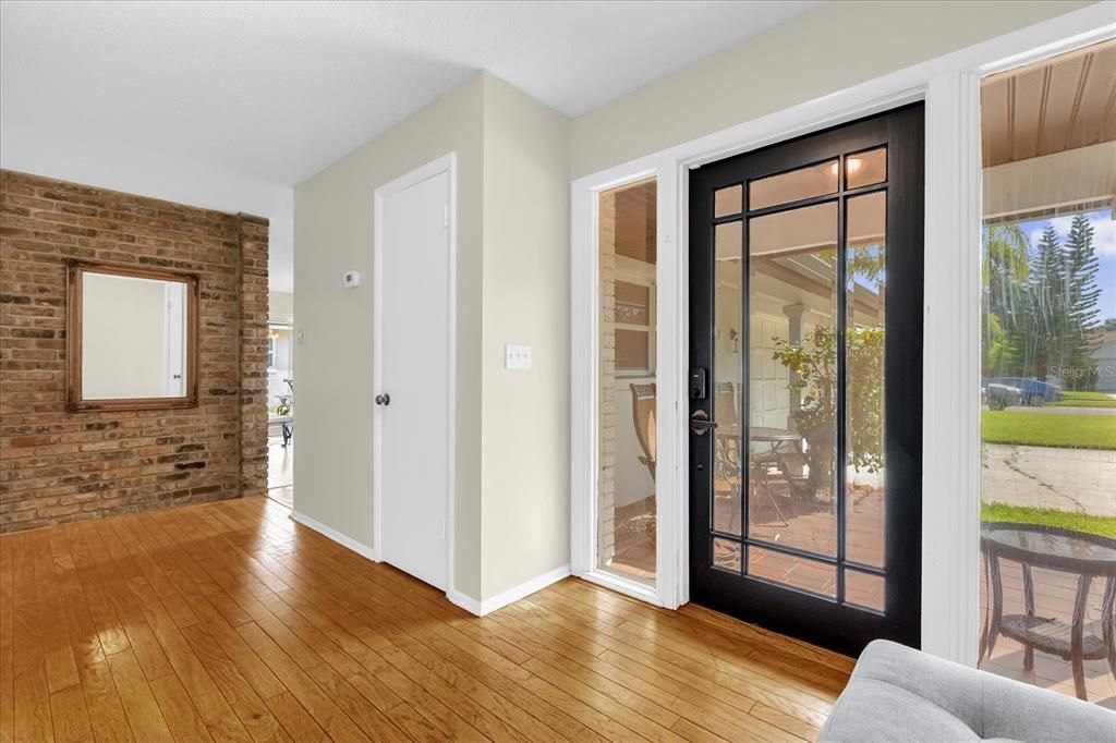 Empty room, Interior, Stone Walls, Wood Texture Flooring
