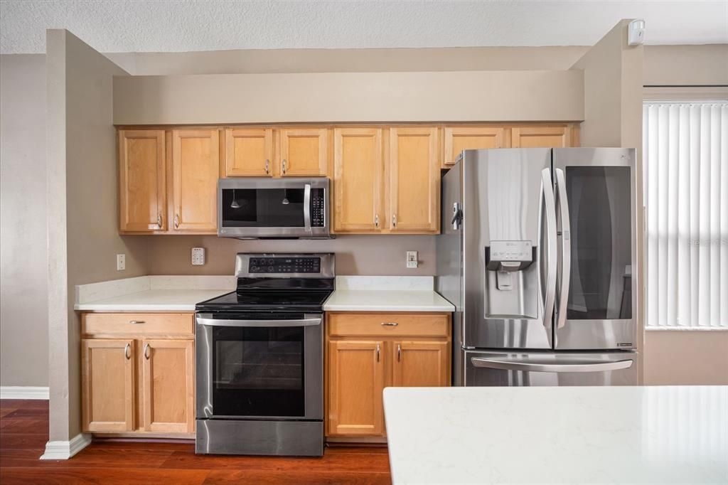 Interior, Kitchen, Stainless Steel Appliances, Wood Texture Flooring