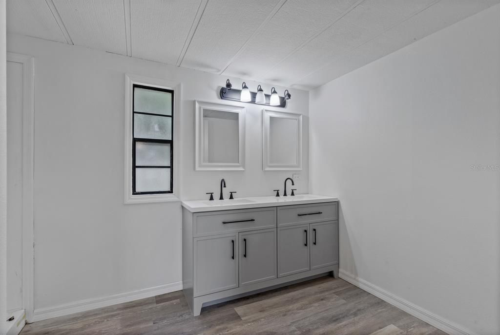Bathroom, Dual Sink Vanities, Interior, Wood Texture Flooring