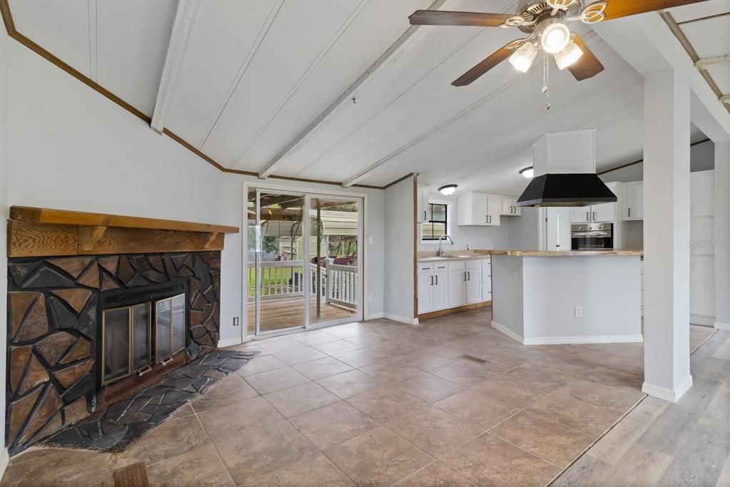 Fireplace, Interior, Kitchen