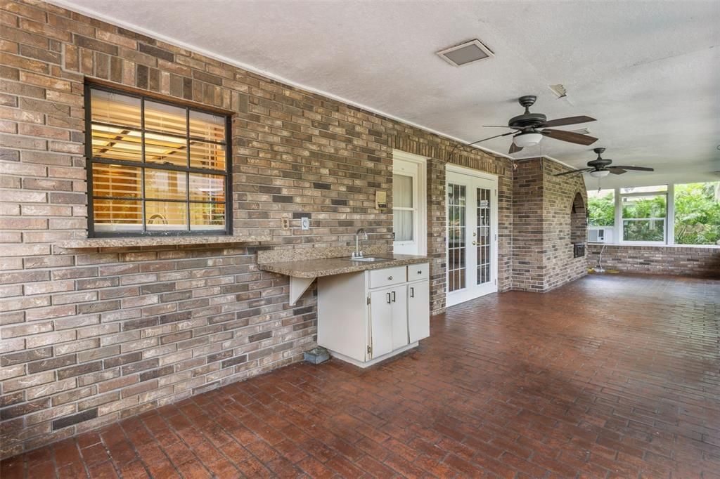 Empty room, Interior, Stone Walls, Wood Texture Flooring