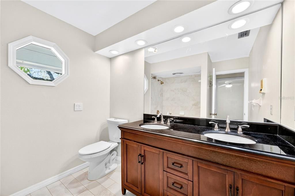 Bathroom, Dual Sink Vanities, Interior, Recessed Lighting