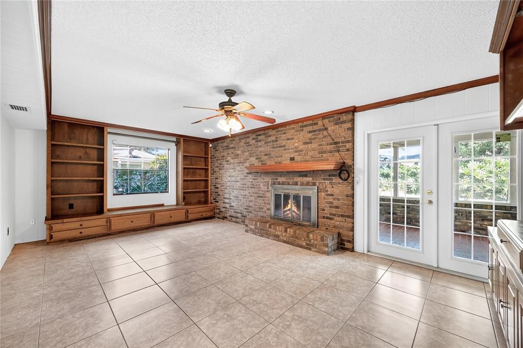 Empty room, Fireplace, Interior, Stone Walls