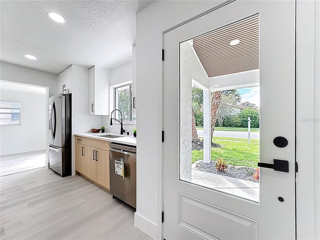Interior, Kitchen, Recessed Lighting, Wood Texture Flooring
