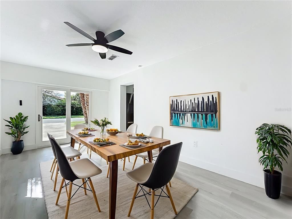 Dining room, Interior, Wood Texture Flooring