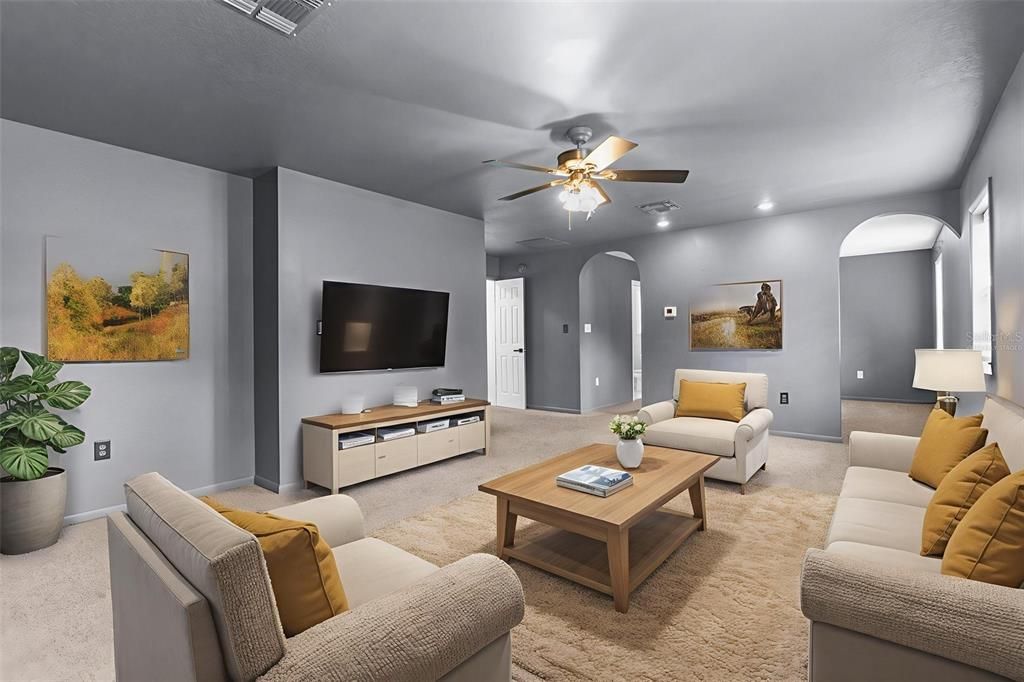 Interior, Living room, Recessed Lighting