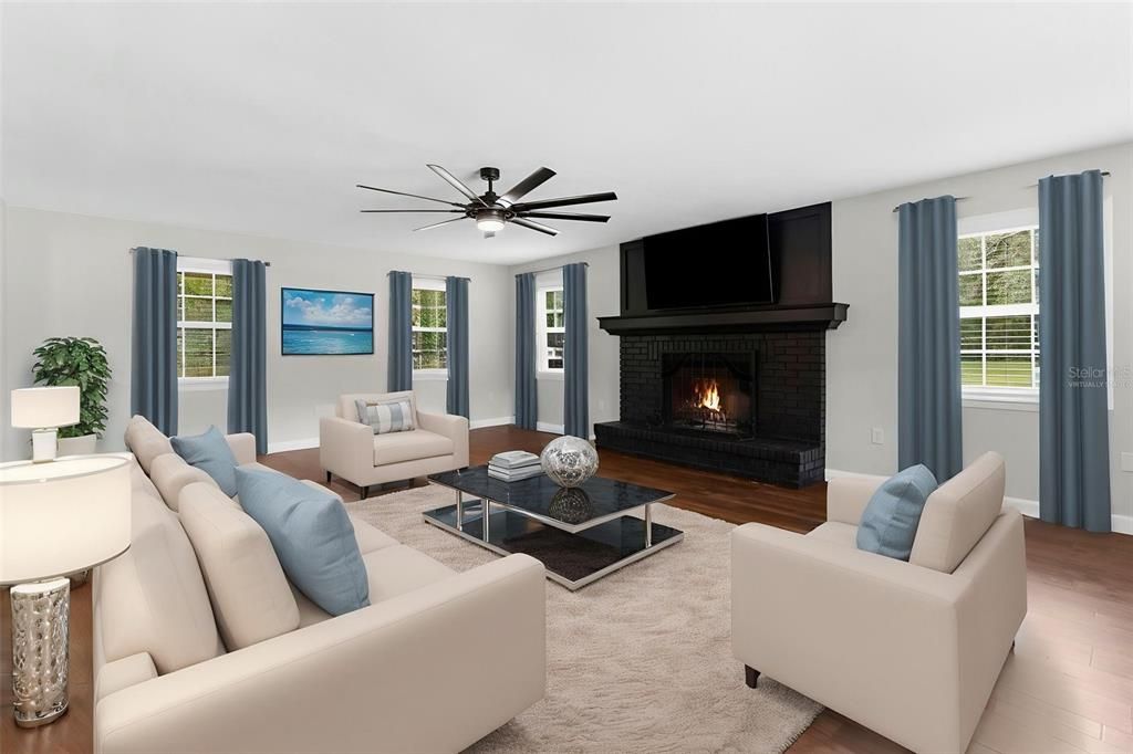 Fireplace, Interior, Living room, Wood Texture Flooring