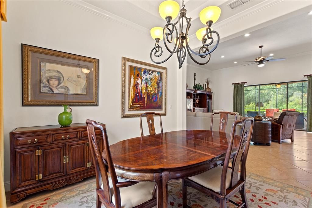 Chandelier, Dining room, Interior, Recessed Lighting