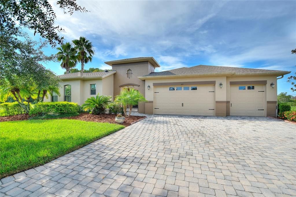 Attached, Backyard, Exterior, Facade, Mediterranean
