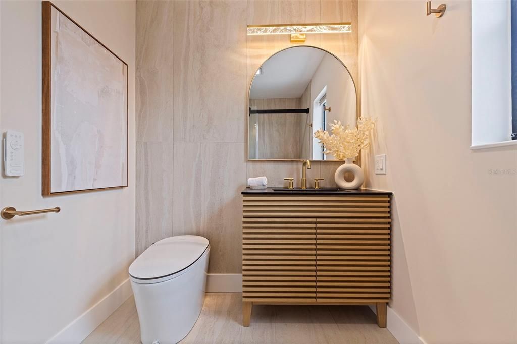 Bathroom, Interior, Wood Texture Flooring