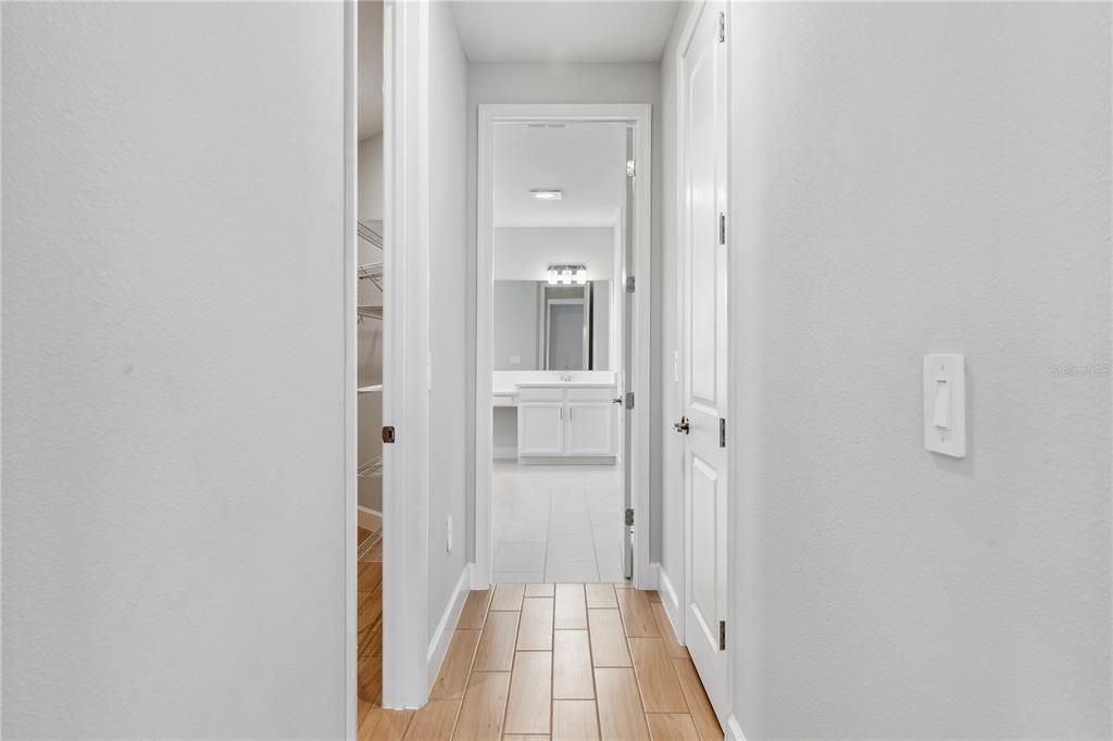Bathroom, Interior, Recessed Lighting, Wood Texture Flooring
