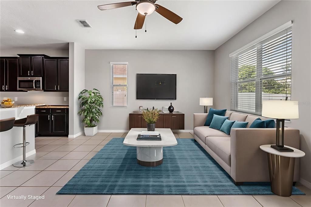 Interior, Kitchen, Living room, Recessed Lighting