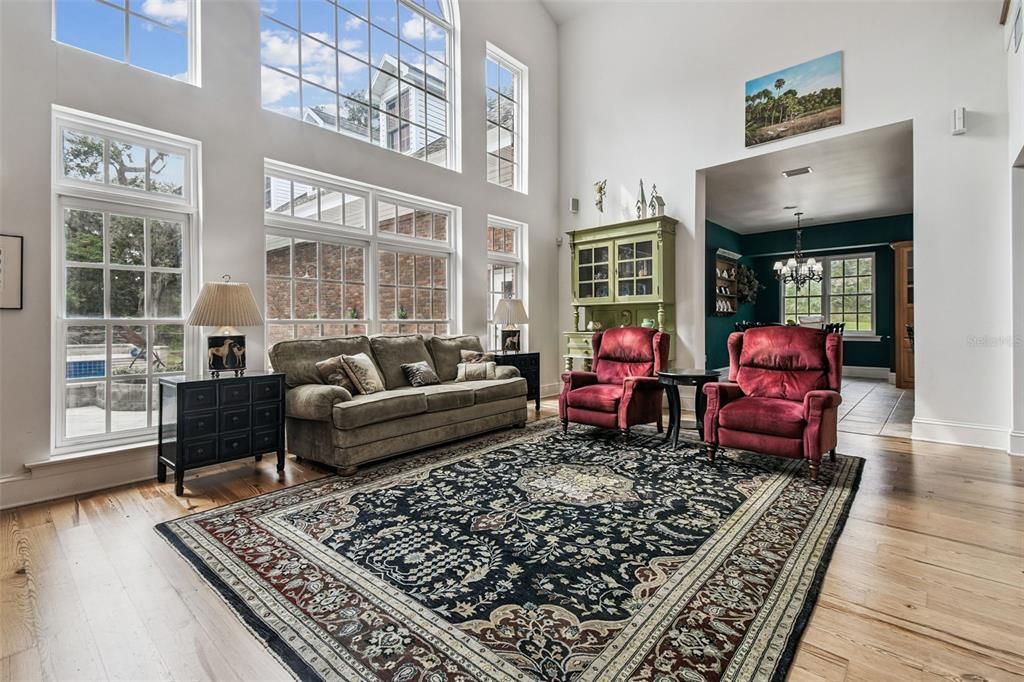 Chandelier, Interior, Living room, Wood Texture Flooring