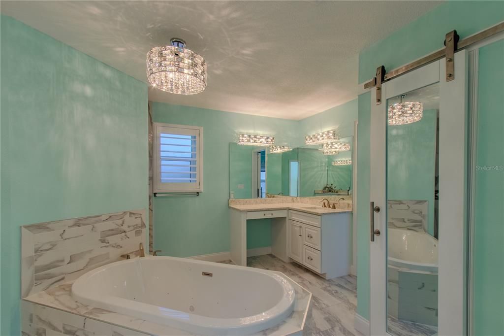 Bathroom, Chandelier, Interior, Marble