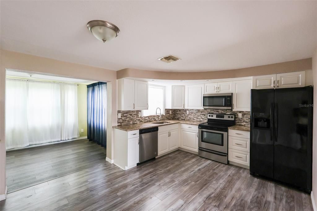 Interior, Kitchen, Stainless Steel Appliances, Wood Texture Flooring