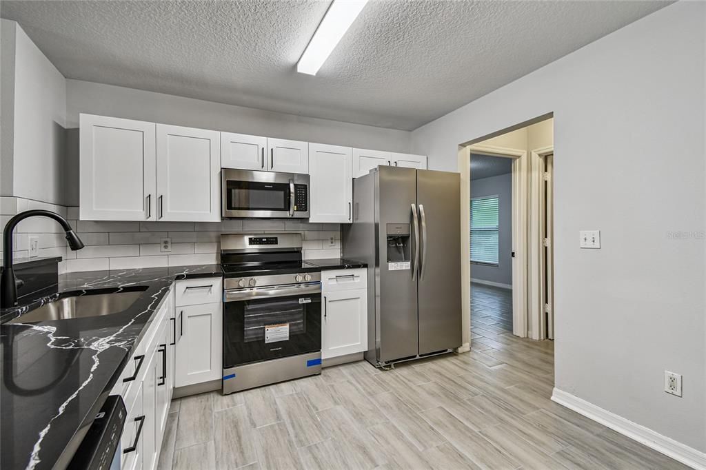 Interior, Kitchen, Stainless Steel Appliances, Wood Texture Flooring