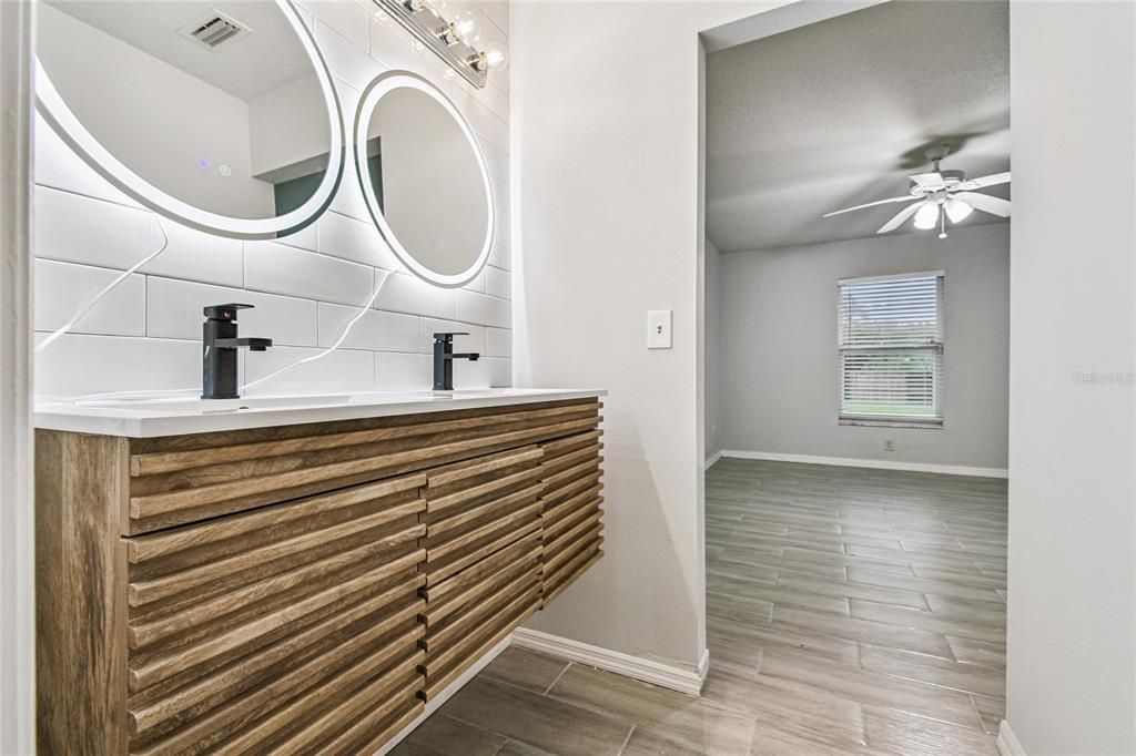 Bathroom, Interior, Wood Texture Flooring