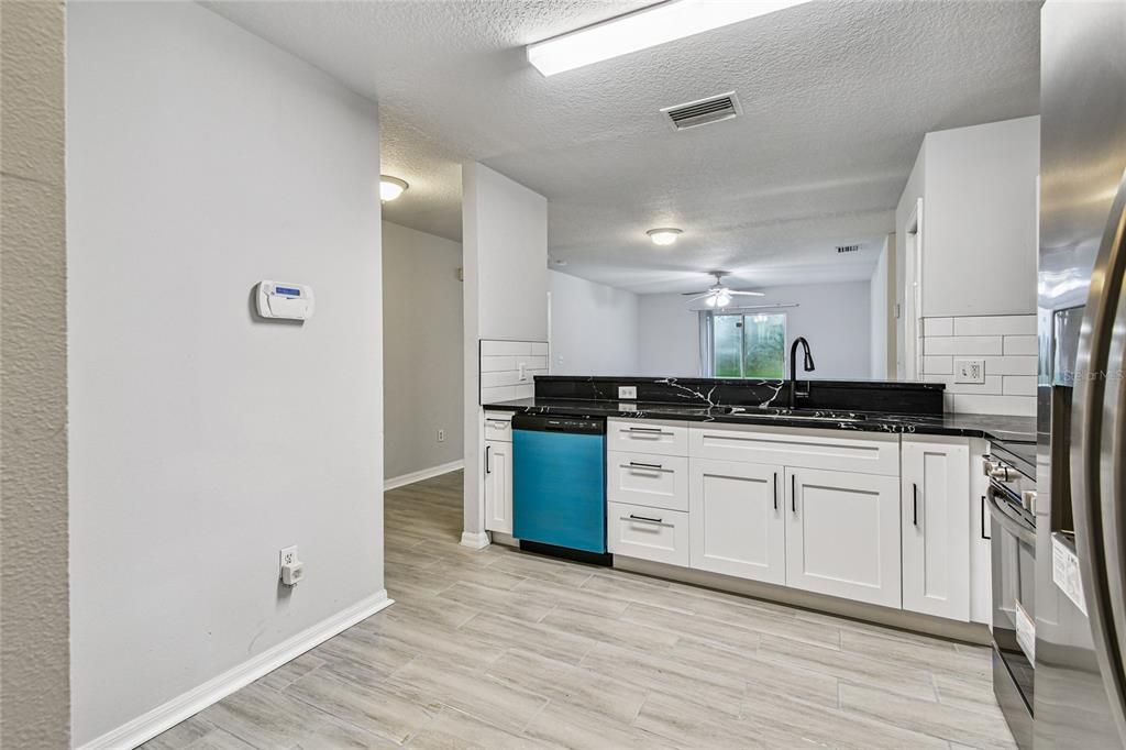 Interior, Kitchen, Wood Texture Flooring