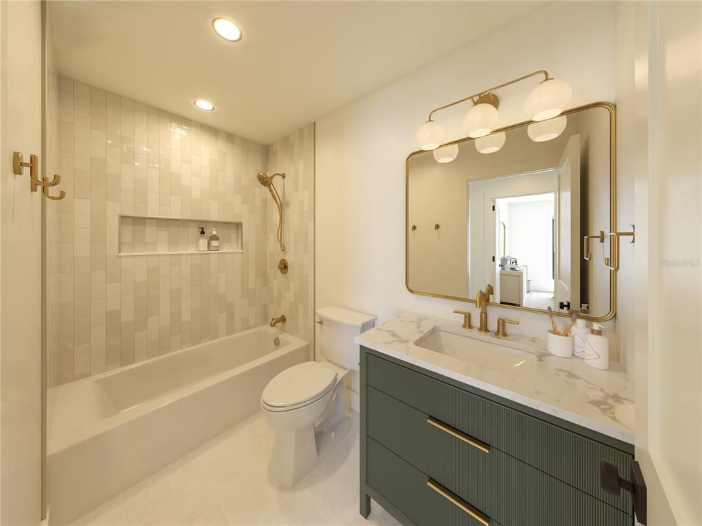 Bathroom, Interior, Recessed Lighting